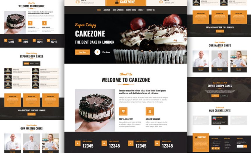 Screenshot of the demo website