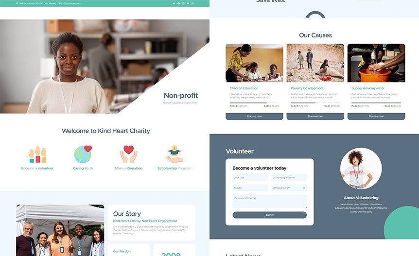 Screenshot of the demo website