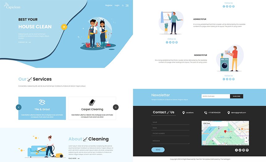 Screenshot of the demo website