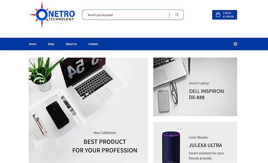 Screenshot of the demo website