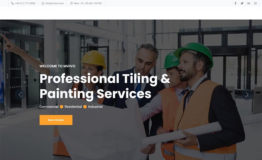 Screenshot of the demo website