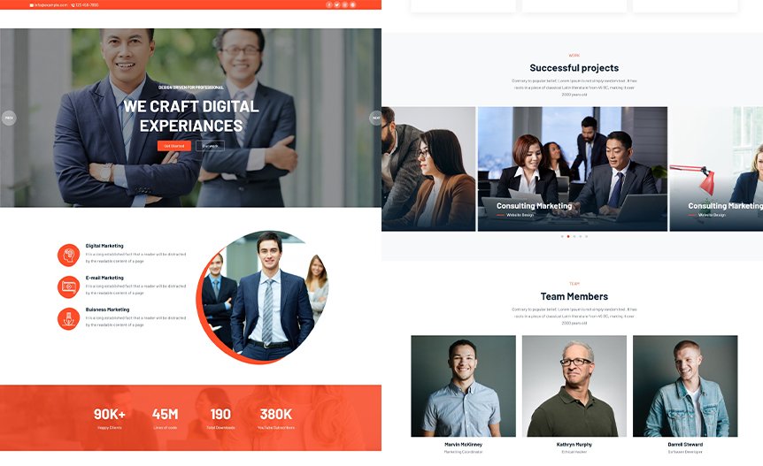 Screenshot of the demo website
