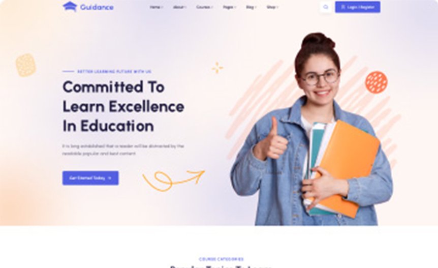 Screenshot of the demo website