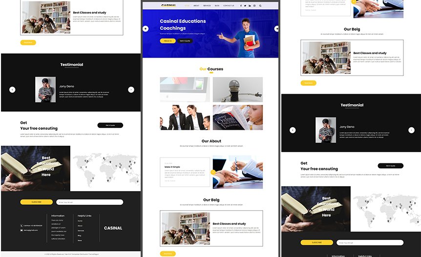 Screenshot of the demo website