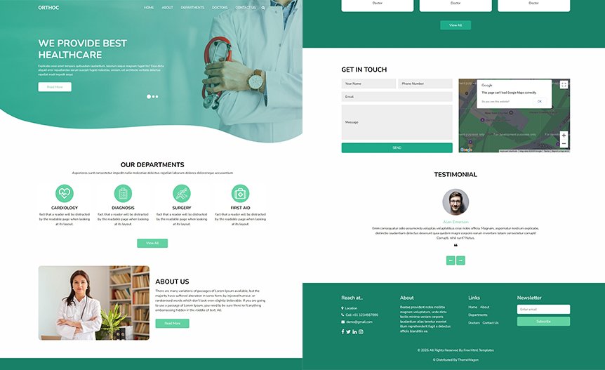 Screenshot of the demo website