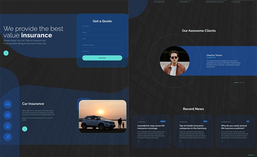 Screenshot of the demo website