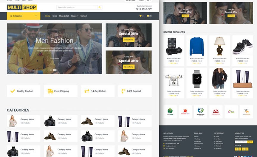 Screenshot of the demo website