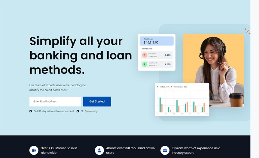 Screenshot of the demo website