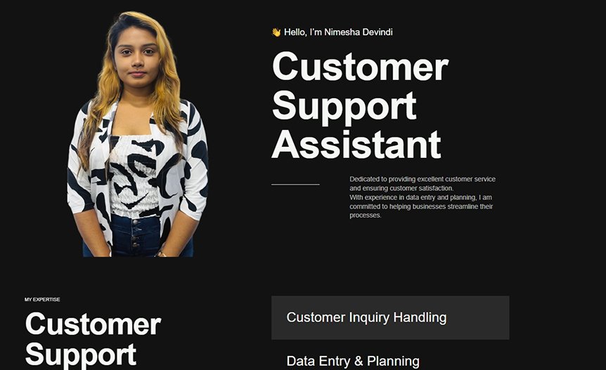 Screenshot of the demo website