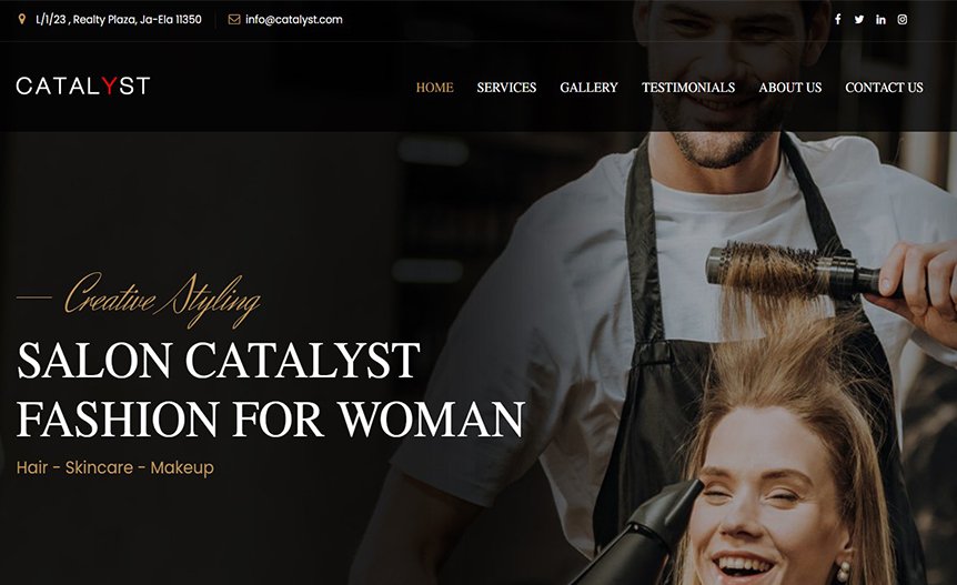 Screenshot of the demo website