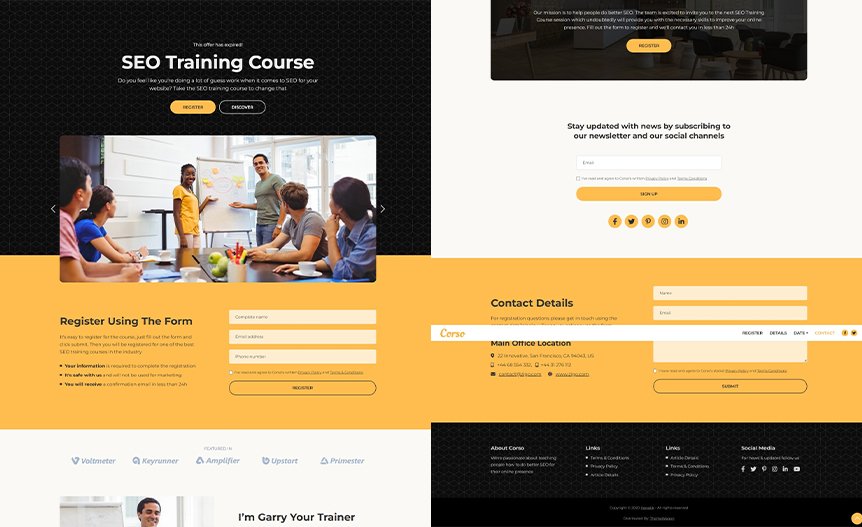 Screenshot of the demo website